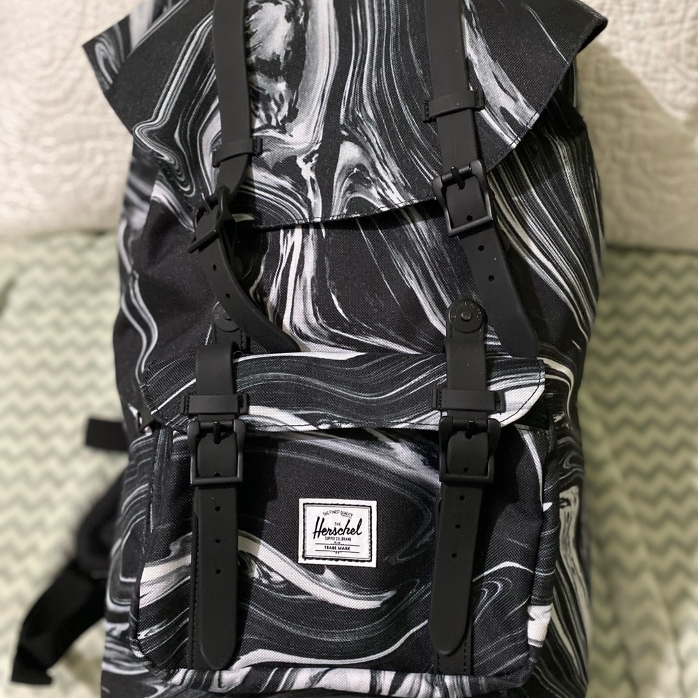 Herschel Supply Co. Little America Mid Volume Backpack 17L In Paint Black/White - Picture 1 of 13